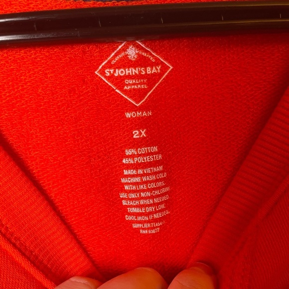 St. John's Bay Orange Crew Neck Sweater Relaxed Fit - Picture 4 of 4